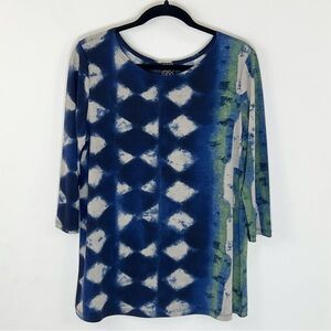 Clara Sun Woo 3/4 Sleeve Slinky Knit Art to Wear Top Size Small